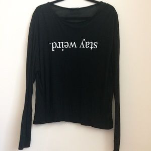 Brandy Melville “Stay Weird” Black Long Sleeve